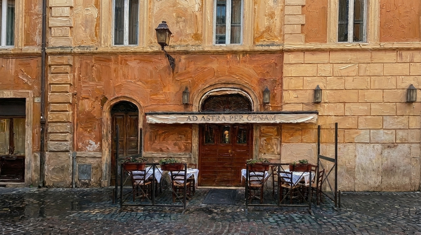 A warm Italian trattoria exterior